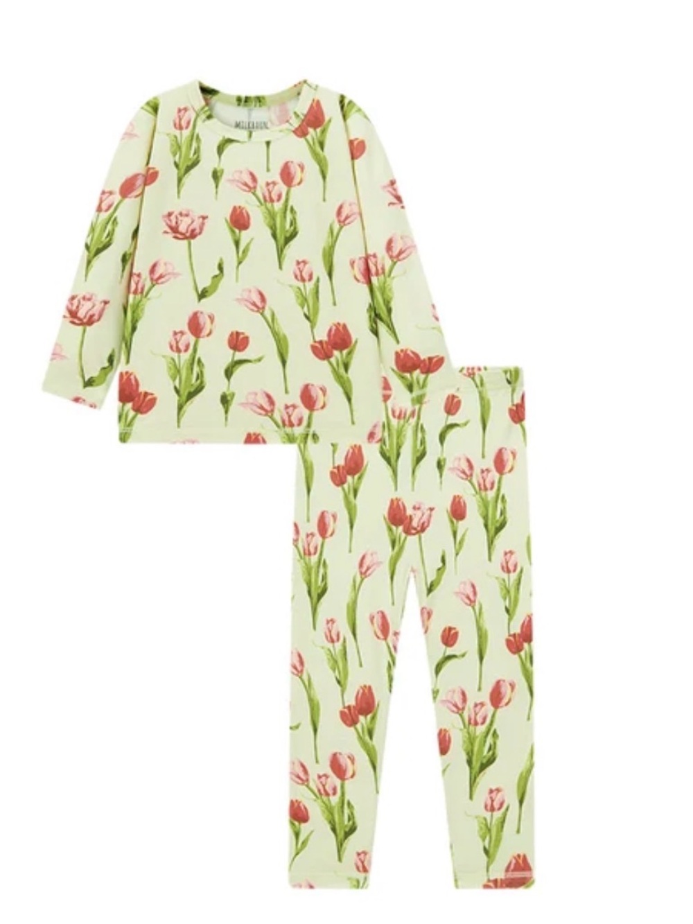 MILKBARN Tulip Luxe Stretch Long Sleeve Pajama Set - 18-24M